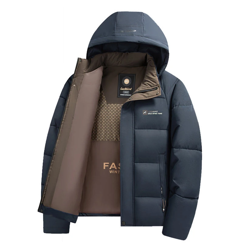 2026 New Winter Parka Men Thicken Casual Coat Slim Fit Outwear Waterproof Warm Solid Color Outdoor Outwear Hooded Coat