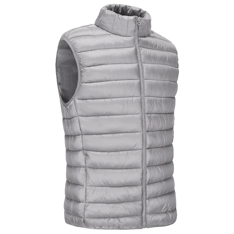 Animal Game Men's Casual Vest Autumn Lightweight Sleeveless Jacket Zipper Outerwear Vest Outdoor Down Vest Coats with Pockets
