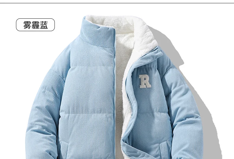 Male Outdoor Winter Coats Jaquetas Corduroy Winter Jacket Leisure Lapel Lamb Loose Denim Coat Male Parka Men Moletom Masculino