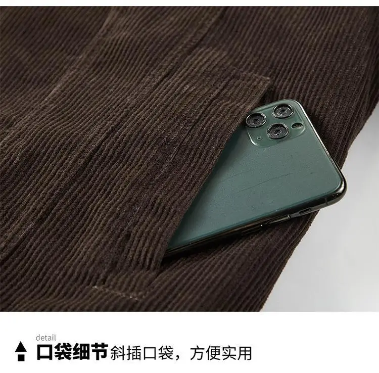 Men's Wear Single Breasted Loose Jacket Men's Corduroy Jacket Coat Winter Casual Plush Jacket Fashion Coat Outfit Winproof Coats