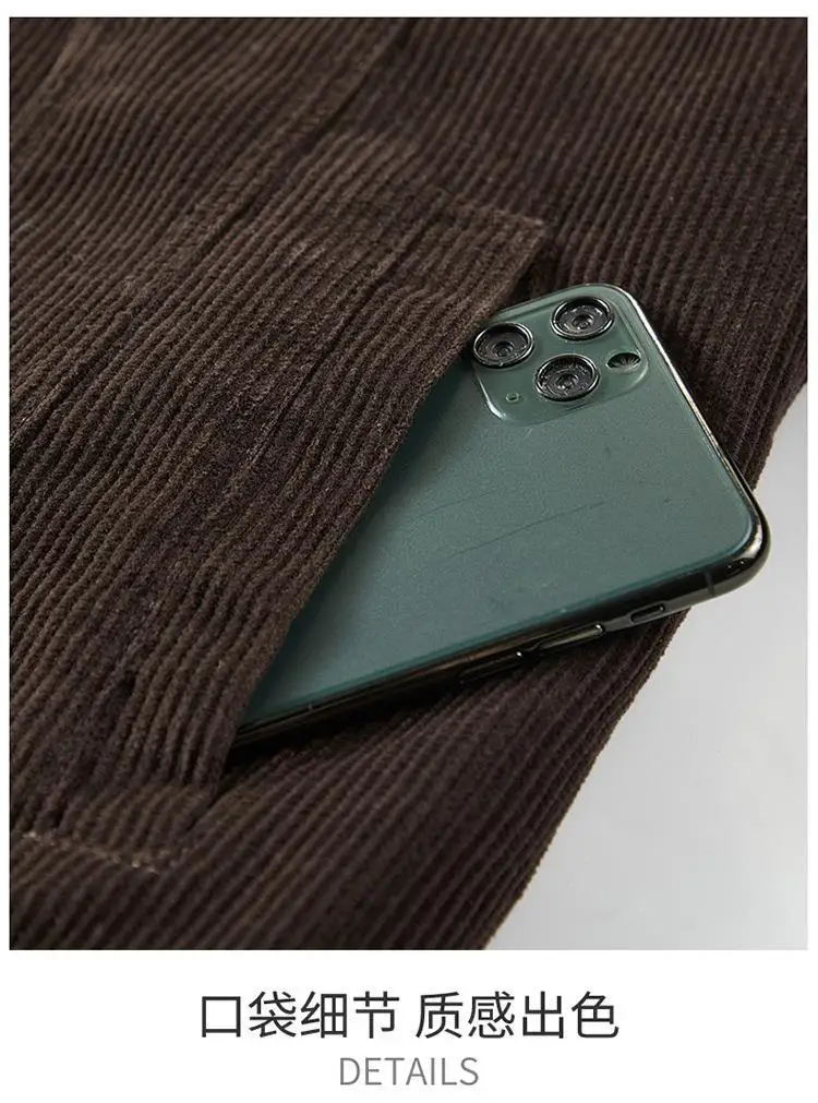 Men's Wear Single Breasted Loose Jacket Men's Corduroy Jacket Coat Winter Casual Plush Jacket Fashion Coat Outfit Winproof Coats