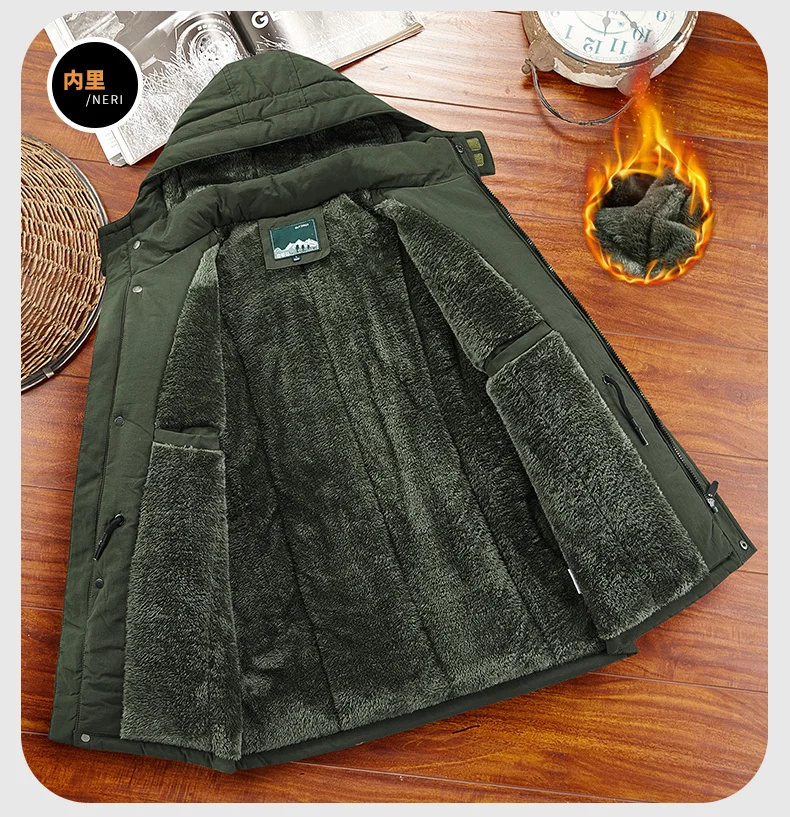 Fashion Winter Parka Military Men Thicken Hooded Coats Casual Warm Windbreaker Male Military Winter Jackets Outerwear Clothing