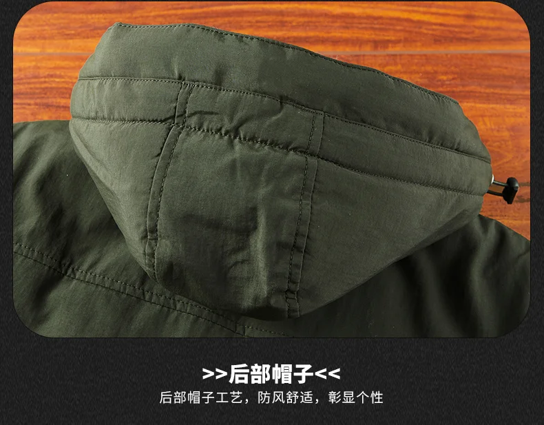 Fashion Winter Parka Military Men Thicken Hooded Coats Casual Warm Windbreaker Male Military Winter Jackets Outerwear Clothing