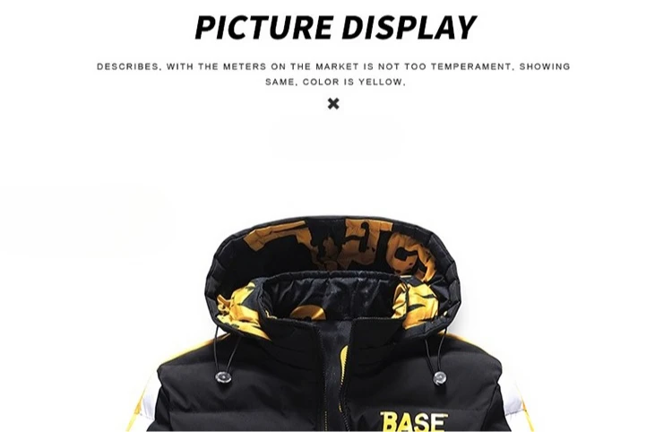 Streetwear Parkas Men Double-Sided Wear Men's Puffer Jacket Outdoor Winter Thickened Down Coat Letter Print Casual Parka Coats
