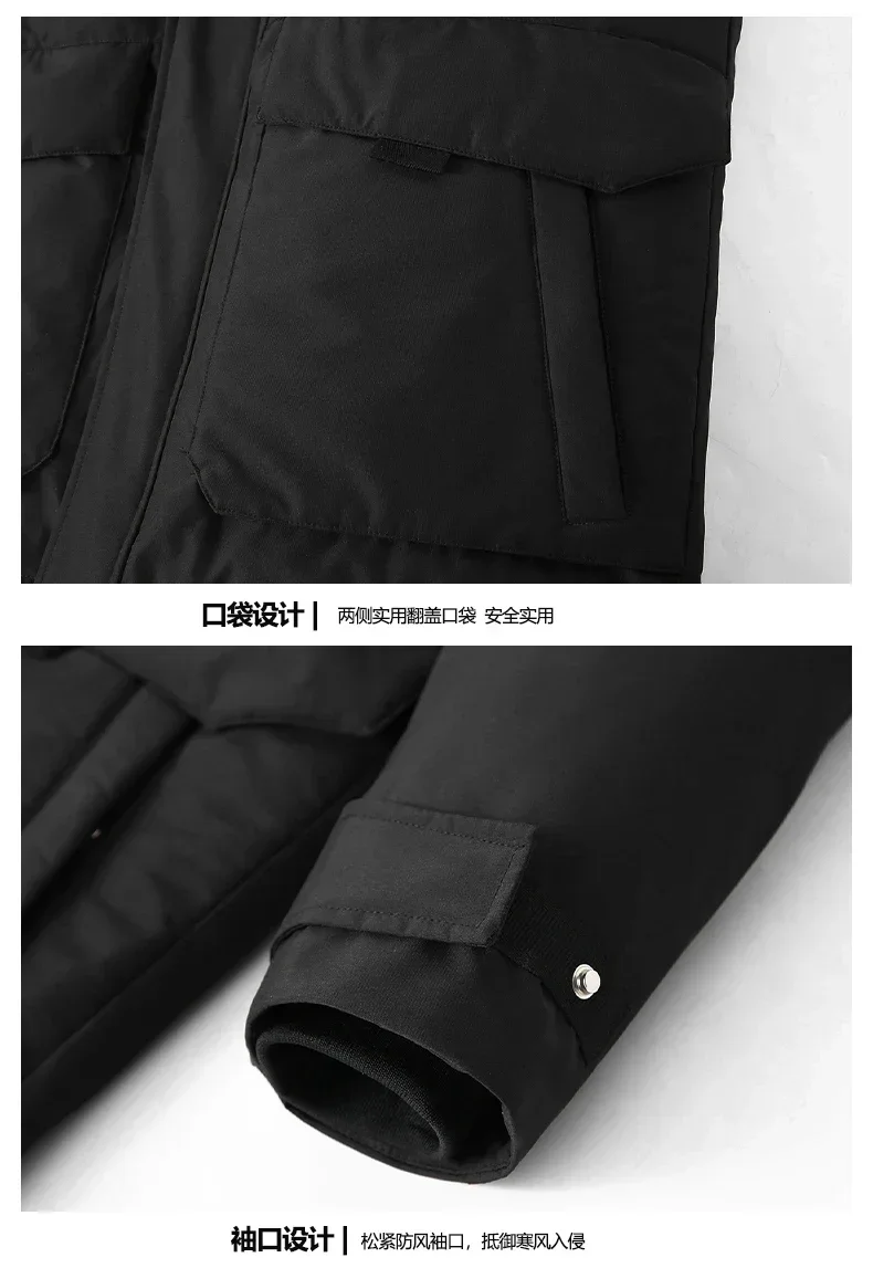 2026 Winter Mens Hooded Fur Collar Duck Down Coats High Quality Waterproof Coats Fashion Parkas Male Casual Warm Down Jackets