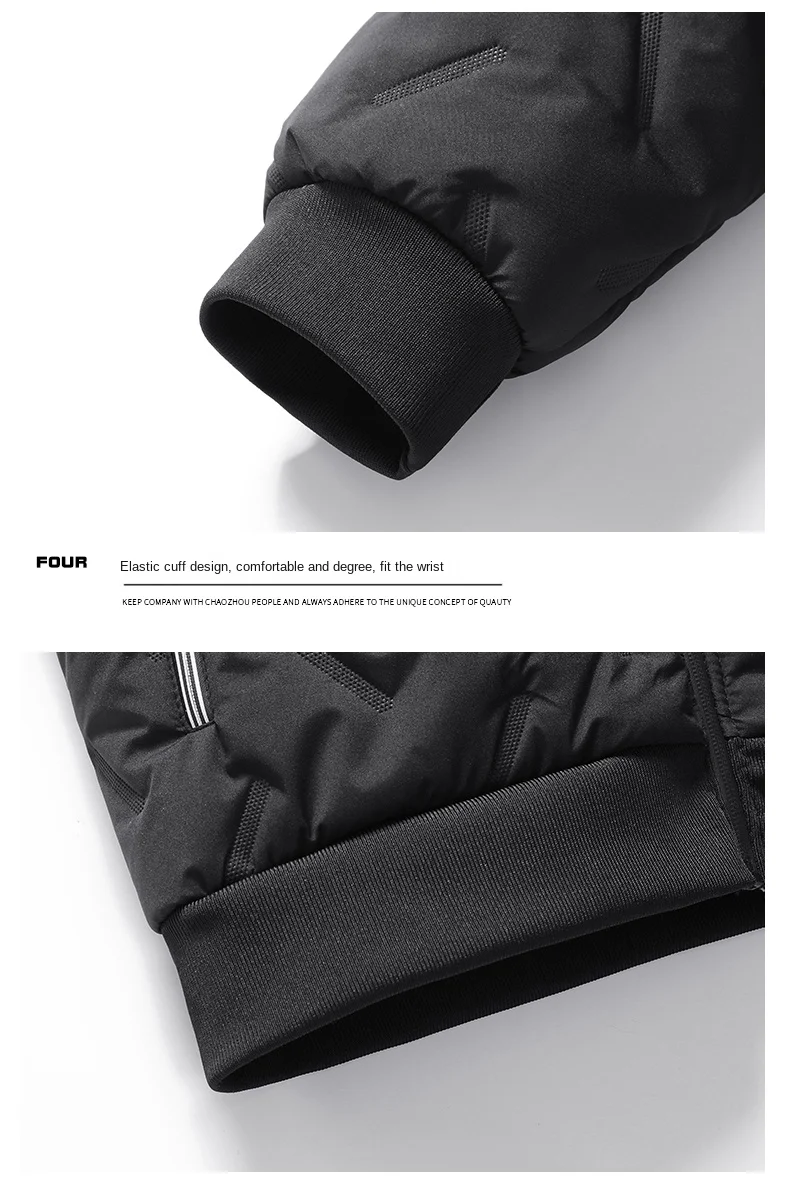 Men's Winter Faux Wool Cotton Coat Thick Cotton Coat Warm and Casual Versatile Loose and Oversized Stand Up Collar Cotton Coat