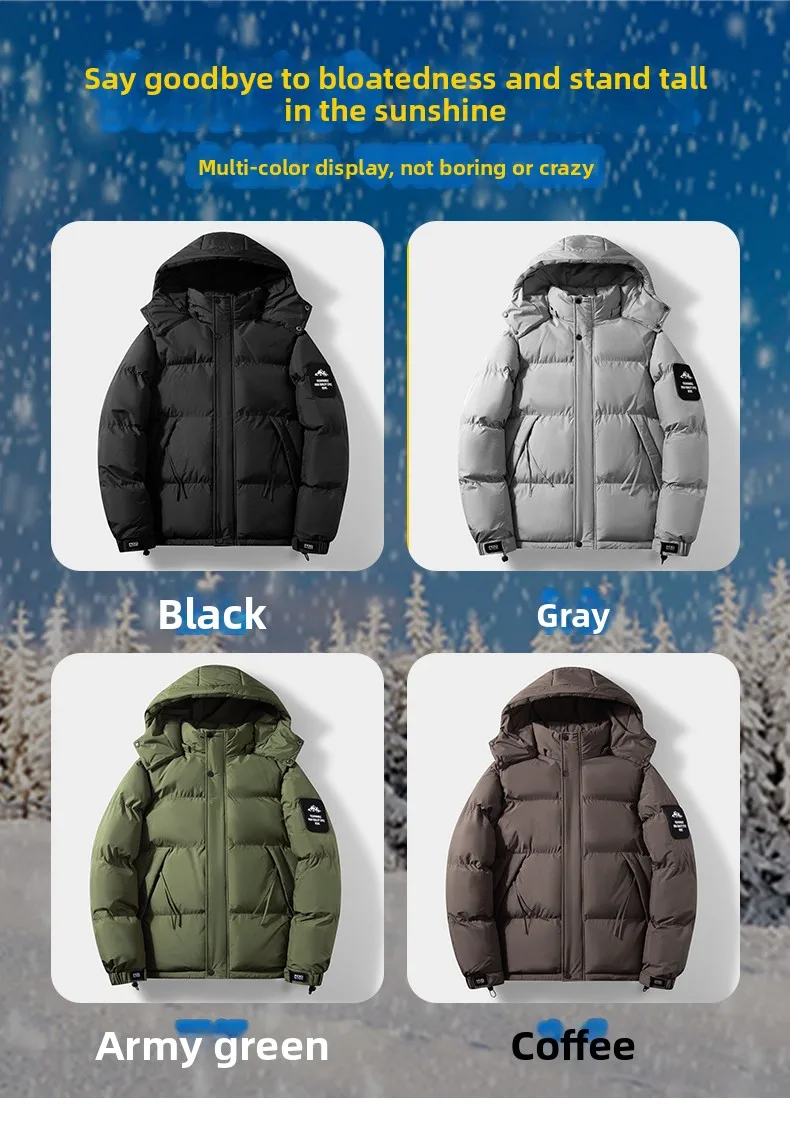Winter Outdoor Sports Leisure Windproof Breathable Warm Cotton Clothing Comfortable Fashionable Trendy Men's Hooded Jacket