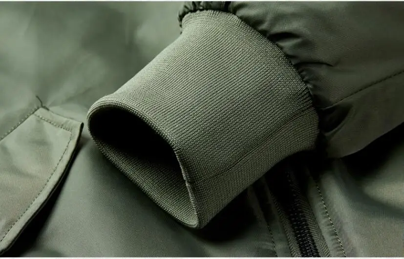 Men's Winter Warm Flight Bomber Parkas With Fur Collar Cotton Padded Thick Thermal Overcoat Pilot Jacket