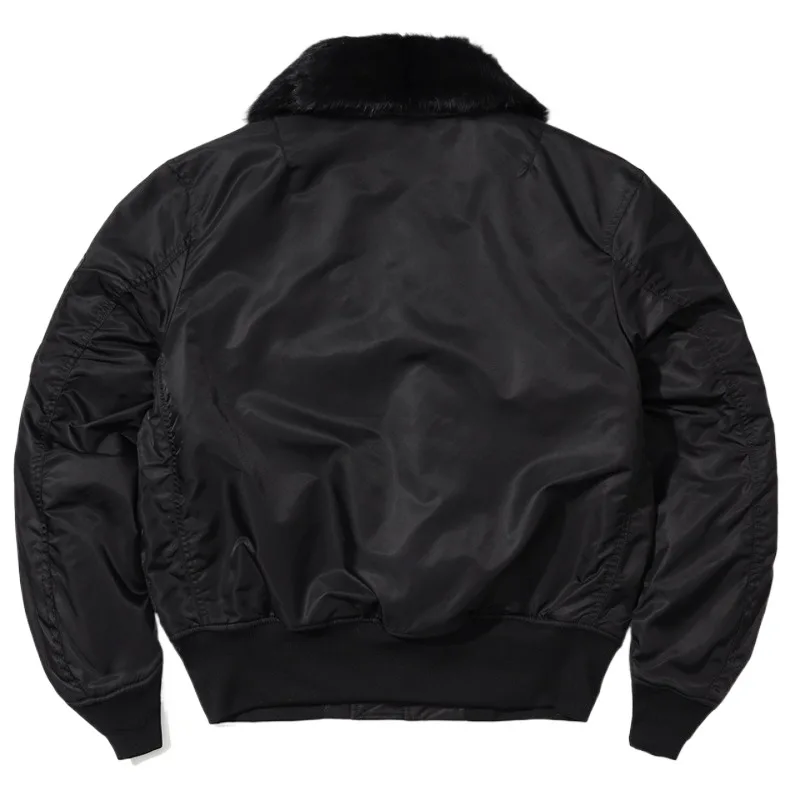 Men's Winter Warm Flight Bomber Parkas With Fur Collar Cotton Padded Thick Thermal Overcoat Pilot Jacket