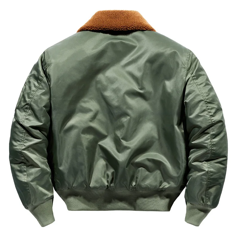 Men's Winter Warm Flight Bomber Parkas With Fur Collar Cotton Padded Thick Thermal Overcoat Pilot Jacket