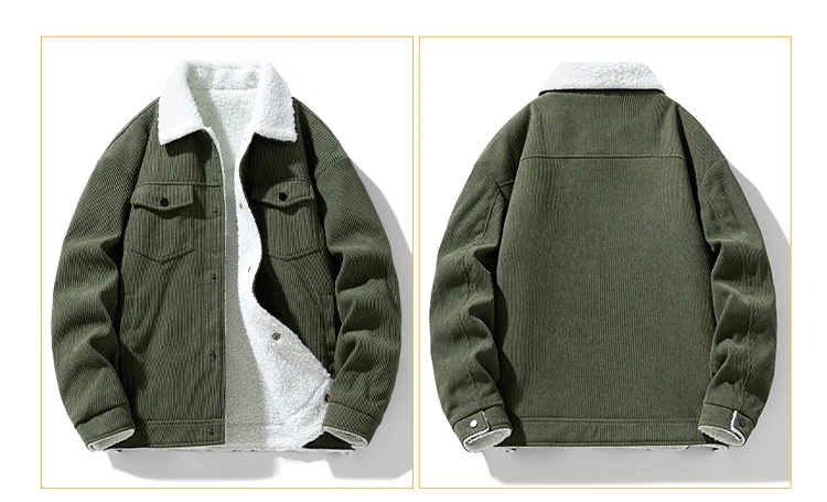 Men's Jackets and Coats Fashion Warm Corduroy Thick Coats 2026 Winter Fashion Men's Coats Down Jackets Men's Cotton Clothing