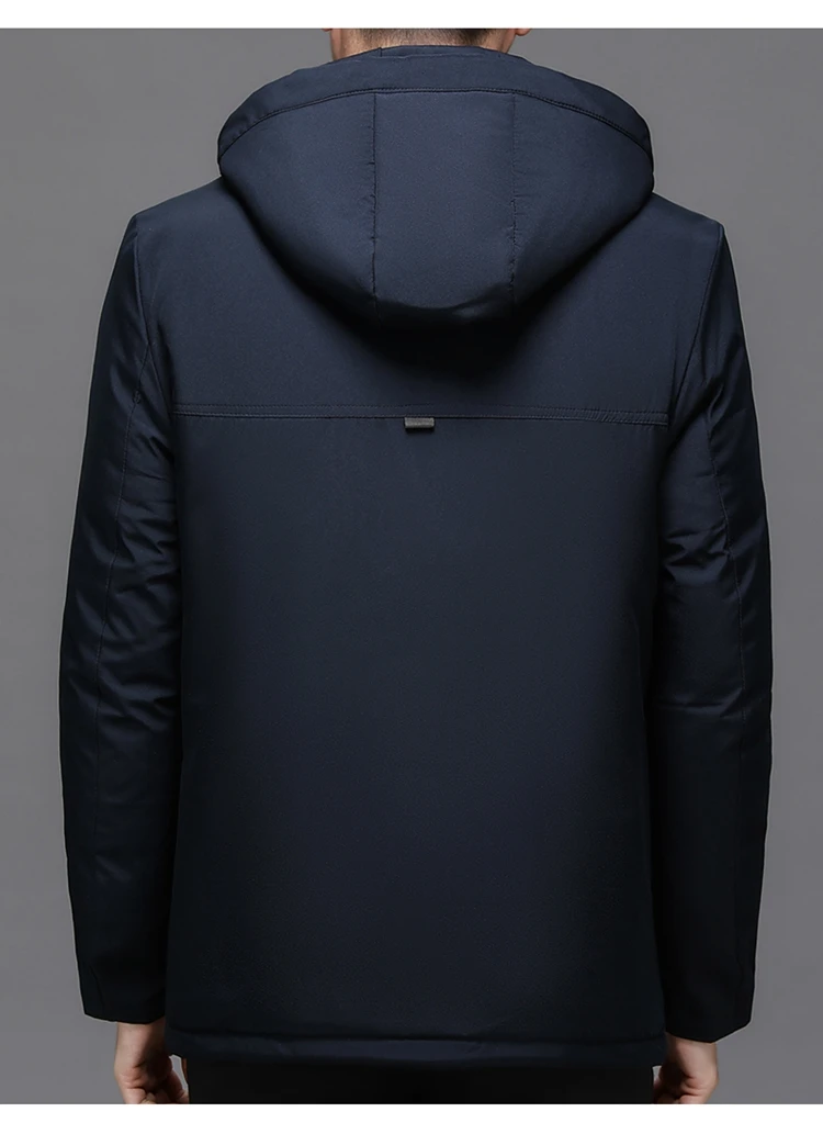 New Thick Velvet Parkas Coat Men Fashion Casual Fleece Warm Padded Jacket Winter Windproof Parkas Detachable Hooded Jacket