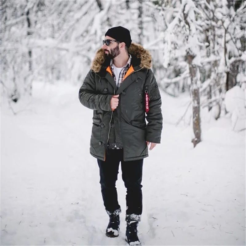 Winter Puffer Men Long Parkas Coat Military Fur Hood Warm Tactical Jacket Pilot Jacket Army Korean Thick Parka