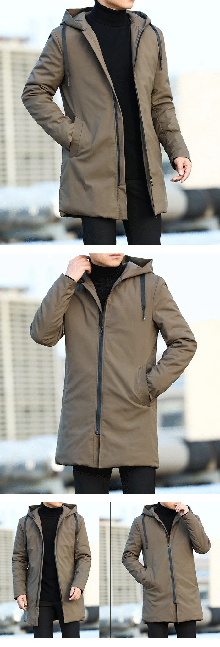 Men Jackets Autumn Winter Men's Trench Coat Male Windbreaker Outerwear Jaquet Man Coat Men Casual Thicken Warm Hooded Parkas
