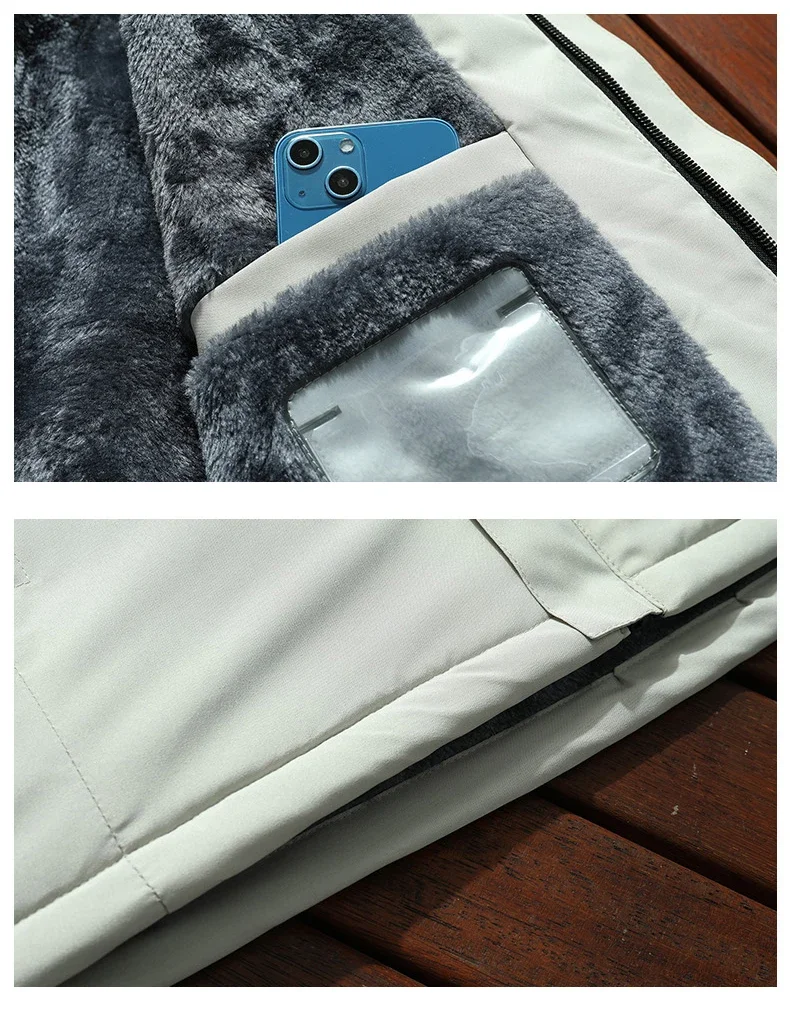 Winter Mens Thick Detachable Hat Fleece Parka Men Warm Parka Fleece Hooded Thermal Male Windproof Warm Casual Hooded Jacket Coat