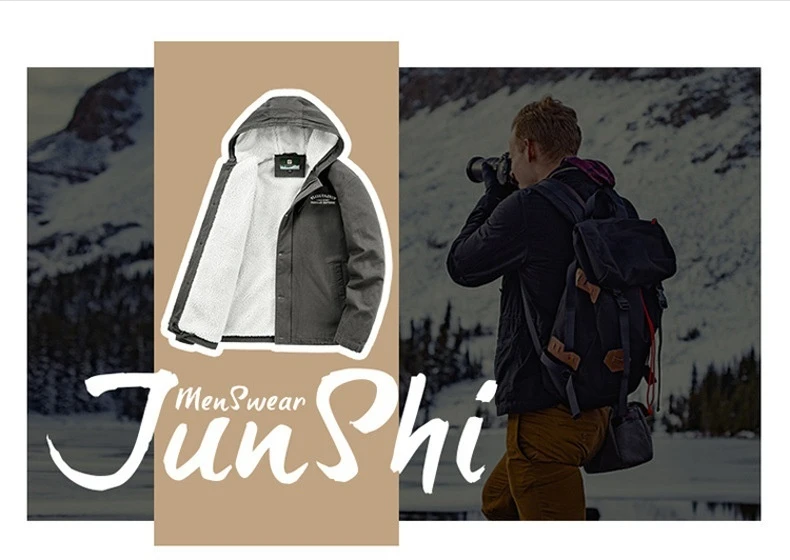 Cold Weather Outdoor Thickened Windproof Warm Men's Cotton Padded Jacket Hooded Streetwear Fashion Casual Parka Winter Coat