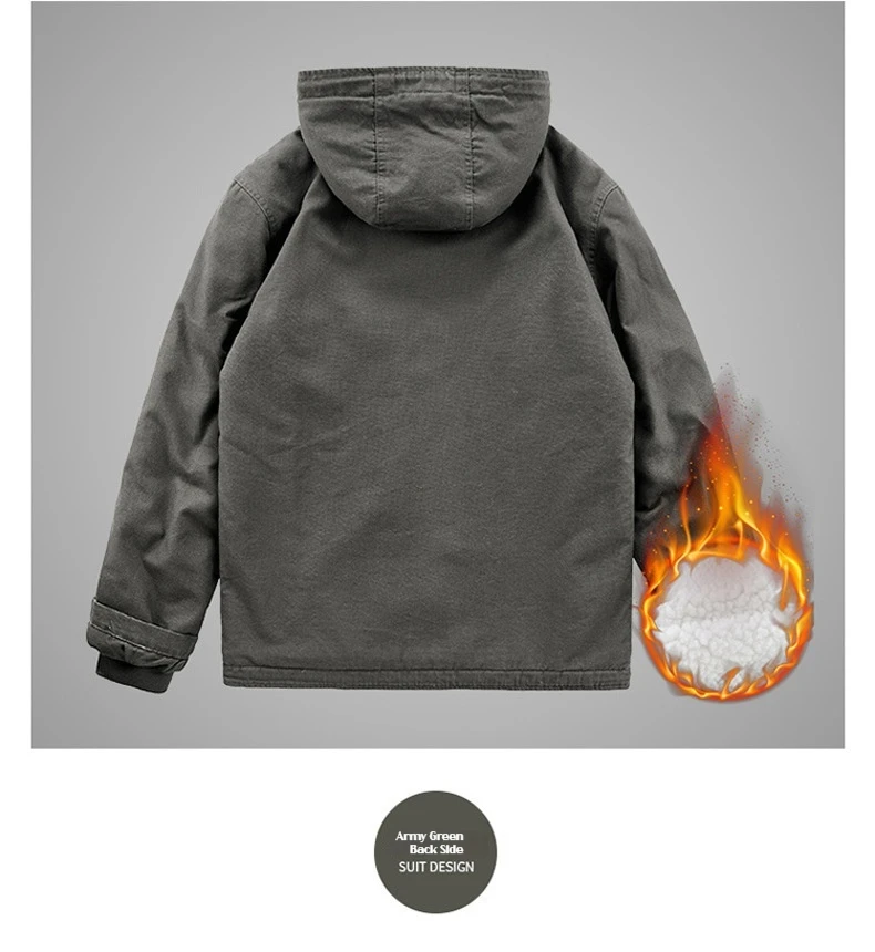 Cold Weather Outdoor Thickened Windproof Warm Men's Cotton Padded Jacket Hooded Streetwear Fashion Casual Parka Winter Coat