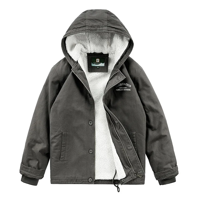 Cold Weather Outdoor Thickened Windproof Warm Men's Cotton Padded Jacket Hooded Streetwear Fashion Casual Parka Winter Coat