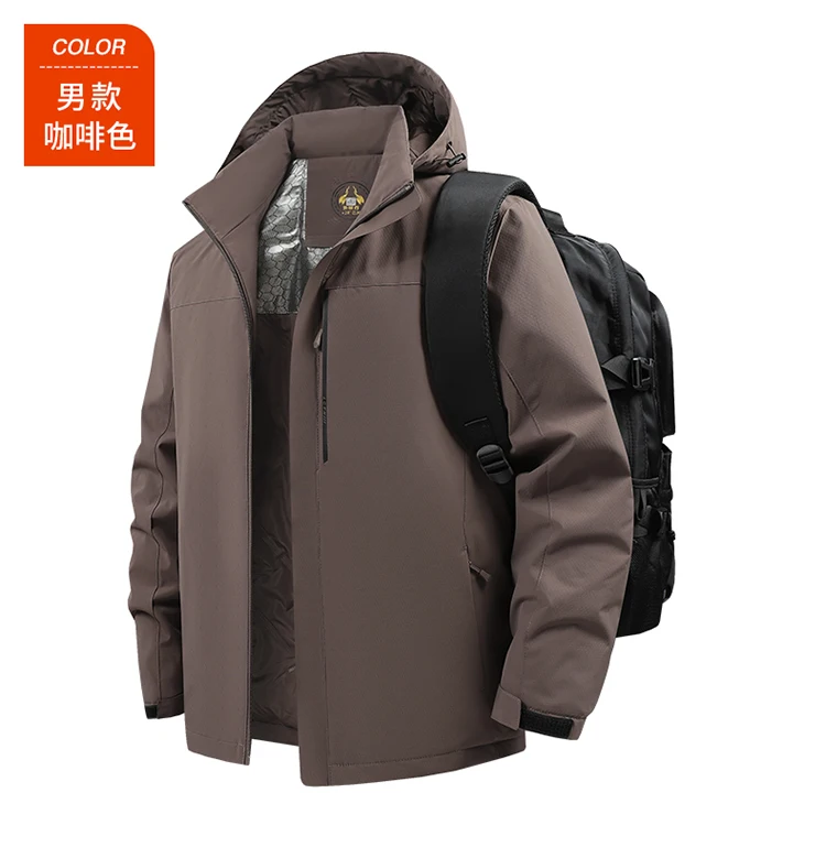 Men's Parka Splicing Mens Parka Winter New Hooded Down Jacket Fleece Warm Jackets Men Business Leisure Coat Baseball Coats 5099