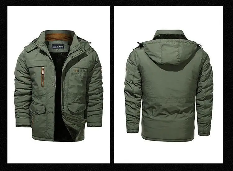 Men's Winter Tactial Jacket Fleece Lined Outdoor Parka Coat Hooded Windbreaker Military Thick Warm Outerwear Multi-pocket Parkas
