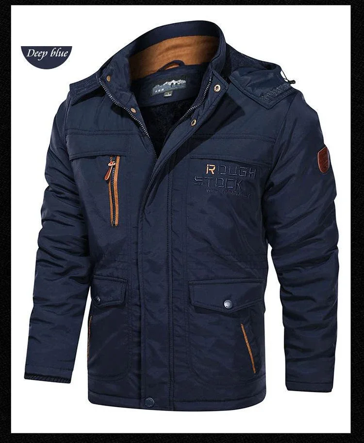 Men's Winter Tactial Jacket Fleece Lined Outdoor Parka Coat Hooded Windbreaker Military Thick Warm Outerwear Multi-pocket Parkas