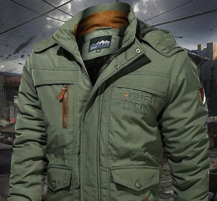 Men's Winter Tactial Jacket Fleece Lined Outdoor Parka Coat Hooded Windbreaker Military Thick Warm Outerwear Multi-pocket Parkas