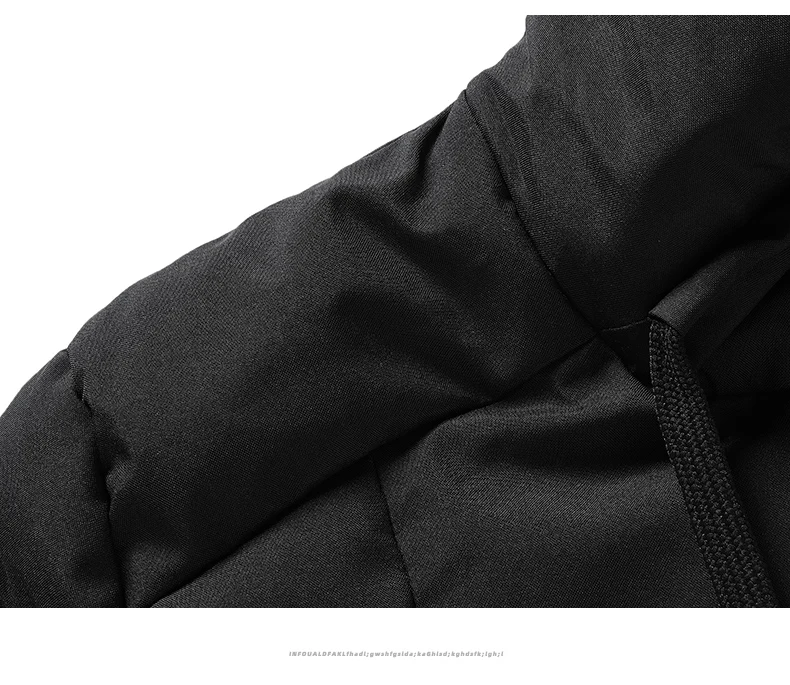 Mens Winter Hooded Jacket Cotton Padded Parka Coat Men's New Fashion Down Cotton Jacket Korean Style Casual Mens Overcoat