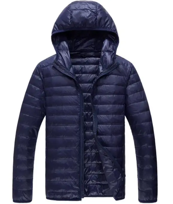 2026 Royal Blue Hooded Parkas Men's Zipper Control Winter Jacket Fashion Hot Sale Jaqueta Plus Size S-5XL Lightweight Warm Coats
