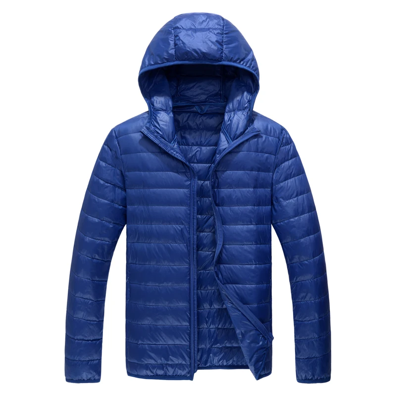 2026 Royal Blue Hooded Parkas Men's Zipper Control Winter Jacket Fashion Hot Sale Jaqueta Plus Size S-5XL Lightweight Warm Coats