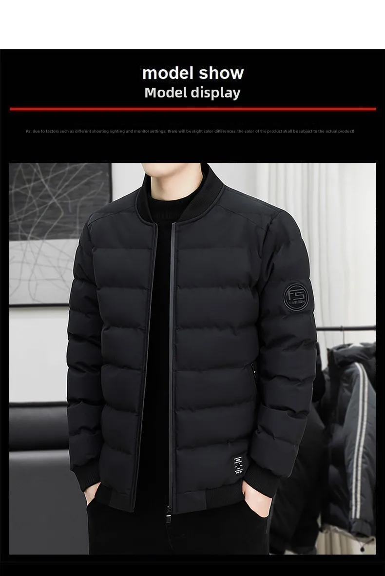 New Men's Outdoor Fashion Trend Windproof Warm Cotton Clothes Comfortable Versatile Breathable Sports Leisure Collar Jacket