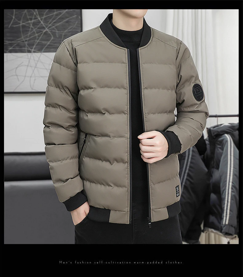 New Men's Outdoor Fashion Trend Windproof Warm Cotton Clothes Comfortable Versatile Breathable Sports Leisure Collar Jacket