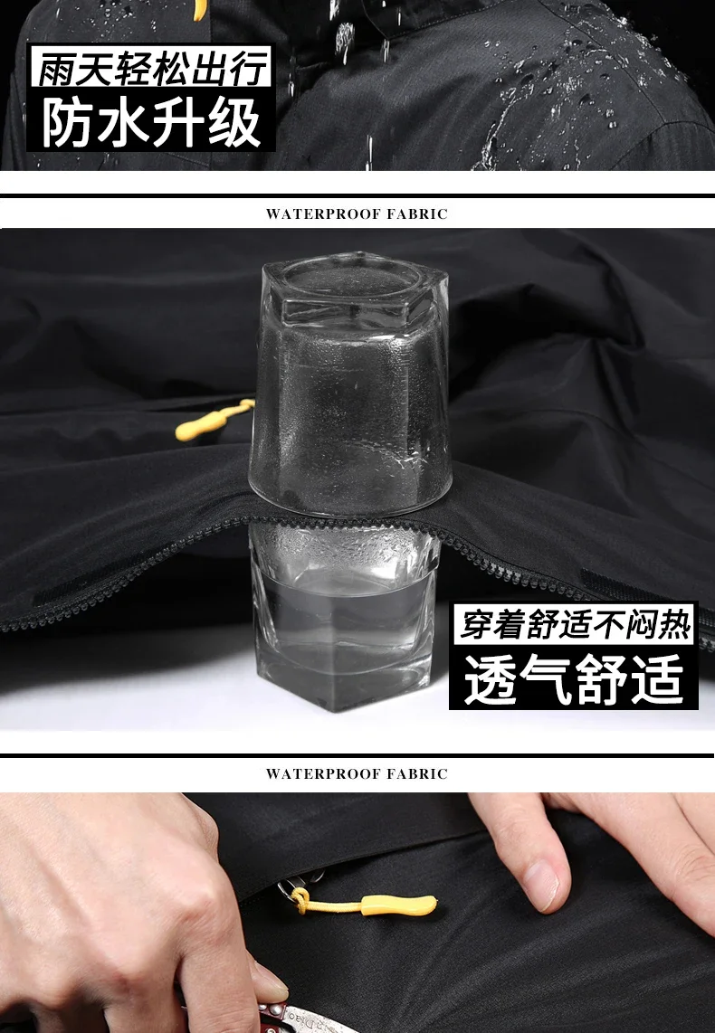 Windbreake Outdoor Fashion Casual Camping Men Waterproof Jacket Coat Two-pieces Sets 3 in 1 Jacket Male Fleece Outerwear