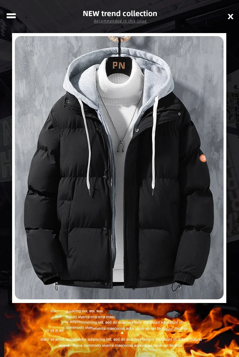 Male Coat Windbreaker Jackets For Men Fashion Parkas Autumn Winter Overcoat Men's Casual Jacket Keep Warm Windproof Hombre New