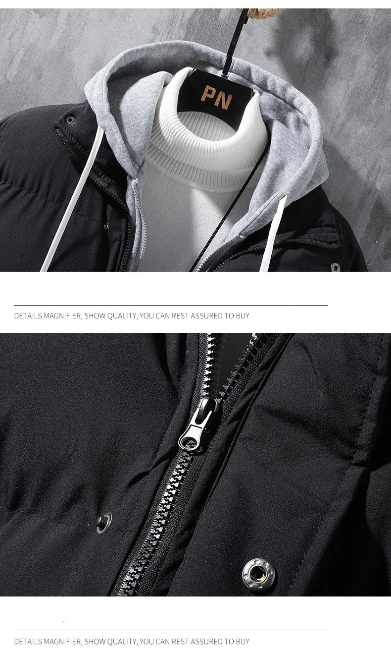 Male Coat Windbreaker Jackets For Men Fashion Parkas Autumn Winter Overcoat Men's Casual Jacket Keep Warm Windproof Hombre New