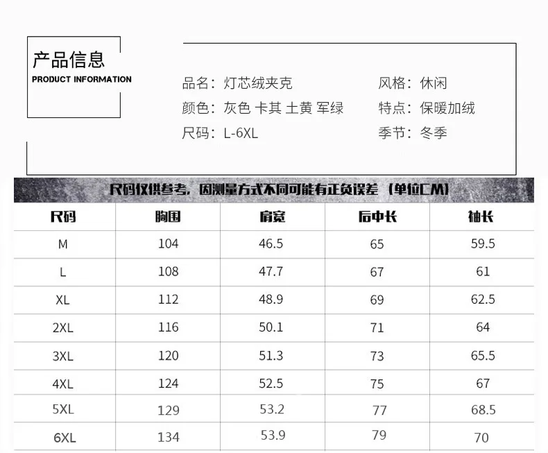 Winter Classic Corduroy Men's Cotton-Padded Clothes Standing Collar Casual Loose Coat Warm Cotton-Padded Jacket