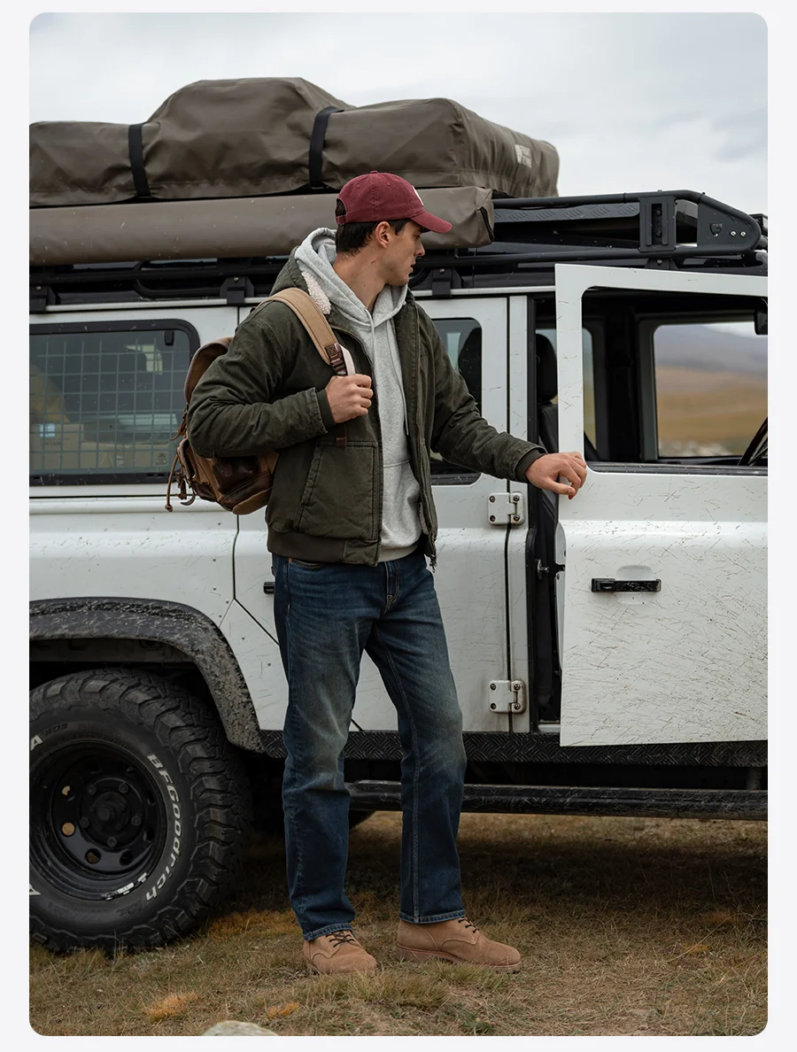 SIMWOOD 2025 Winter New Oversize Washed Vintage Sherpa Lined Jackets Men Plus Size Hooded Warm Coats Brand Clothing