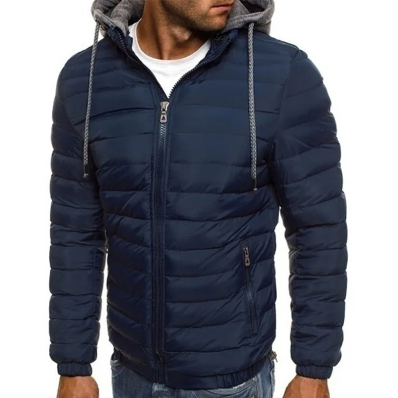 Men's Jacket Parkas Autumn Winter Comfort Warm Hooded Jackets Coats Casual Solid Long Sleeve Windbreak Parka S-3XL Men's Coat