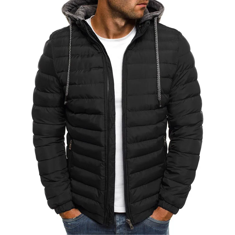 Men's Jacket Parkas Autumn Winter Comfort Warm Hooded Jackets Coats Casual Solid Long Sleeve Windbreak Parka S-3XL Men's Coat