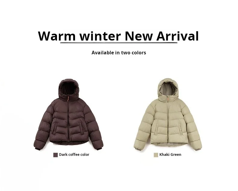 Maden Men's Hooded Cotton-padded Jacket Quilted Puffer Short Coat Outddor Waterproof Windproof Warm Soft Jackets for Fall Winter