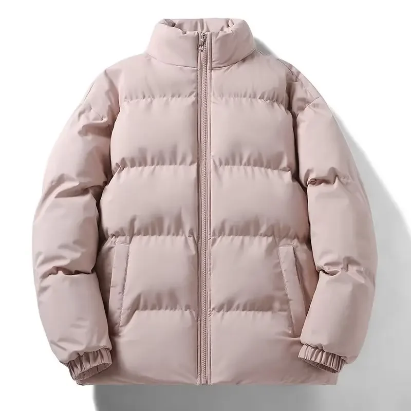 Winter Thermal Thick Unisex Jackets Fashion Warm Snow Couples Coat Parkas Loose Oversized Puffer Coat Outwear Apricot Blue Parka