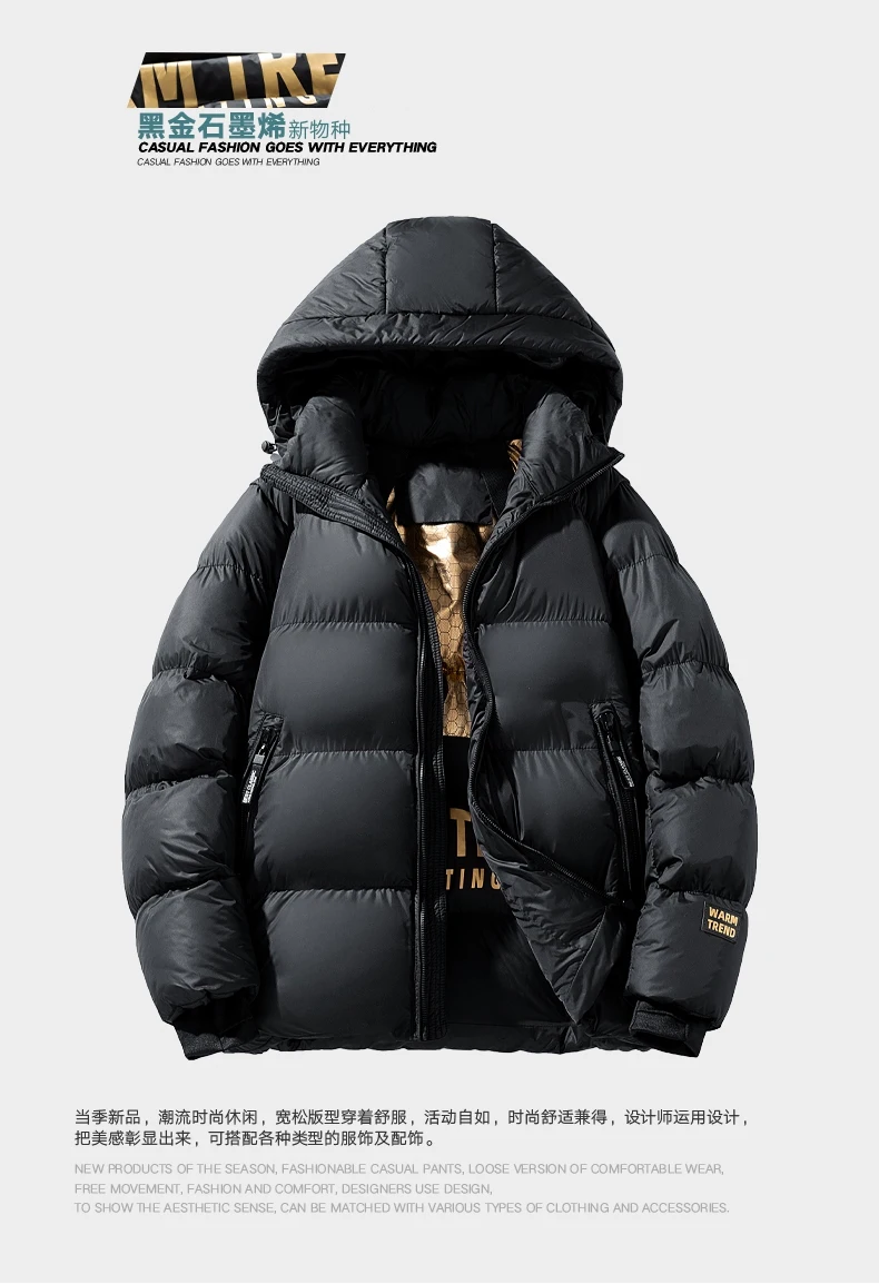 Mens Womens Winter Jacket Parkas Men Casual Loose Thicken Warm Mens Parkas Solid Stand Collar Winter Windproof Fashion WarmCoat