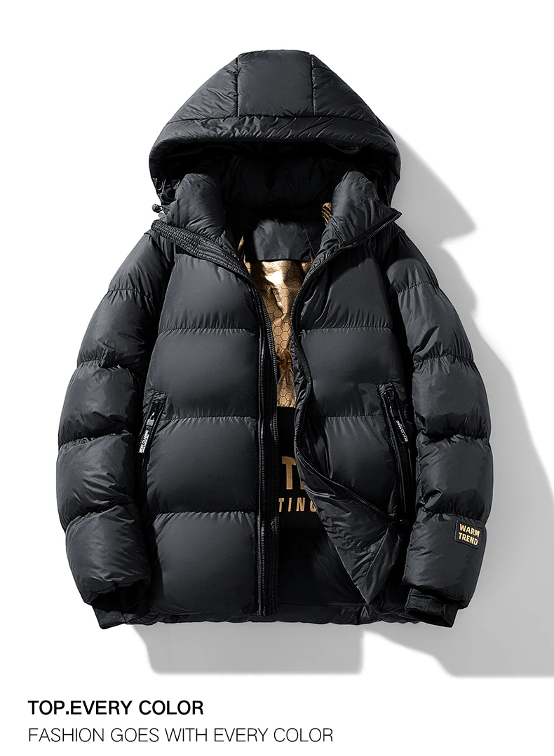 Mens Womens Winter Jacket Parkas Men Casual Loose Thicken Warm Mens Parkas Solid Stand Collar Winter Windproof Fashion WarmCoat