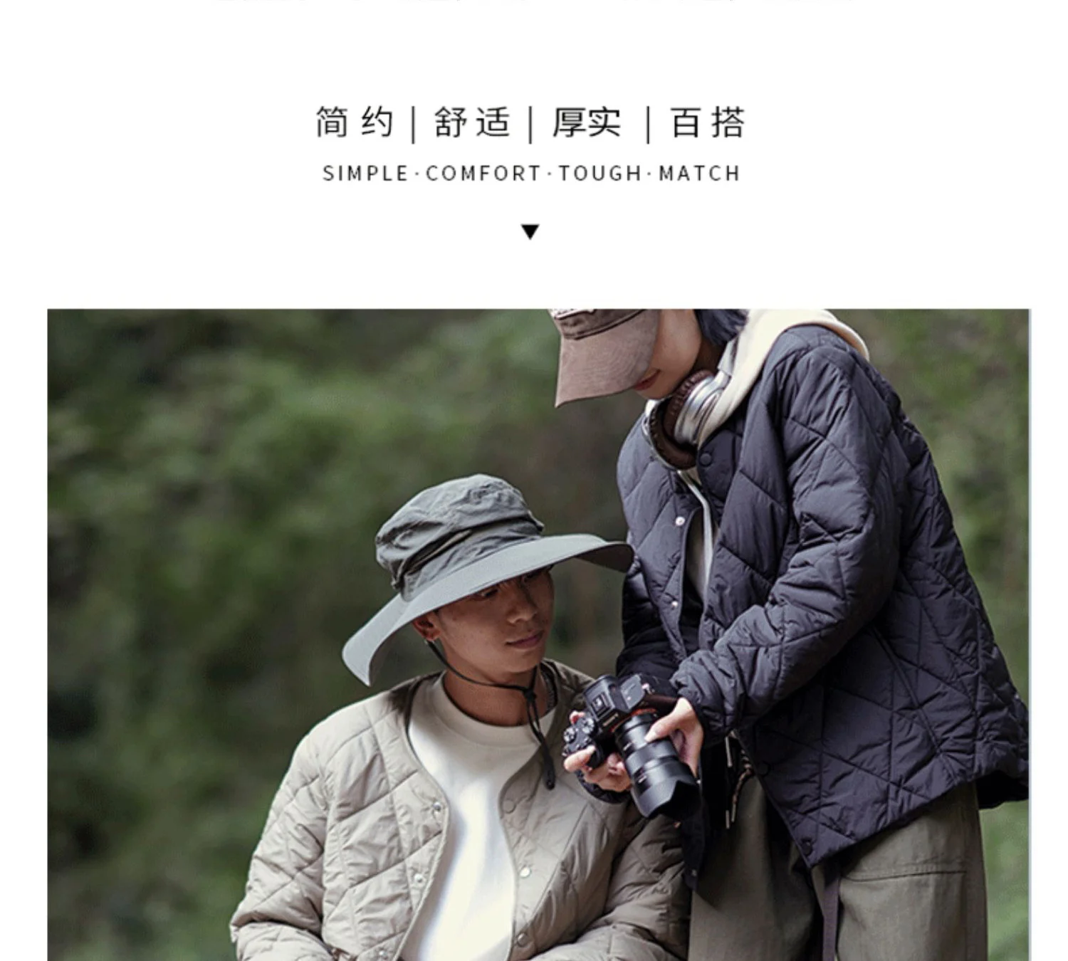 Dukeen Vintage Lingge Stitched Cotton Jacket for Men Winter Solid Color Thin Warm Collarless Windproof Coats Men's Clothing