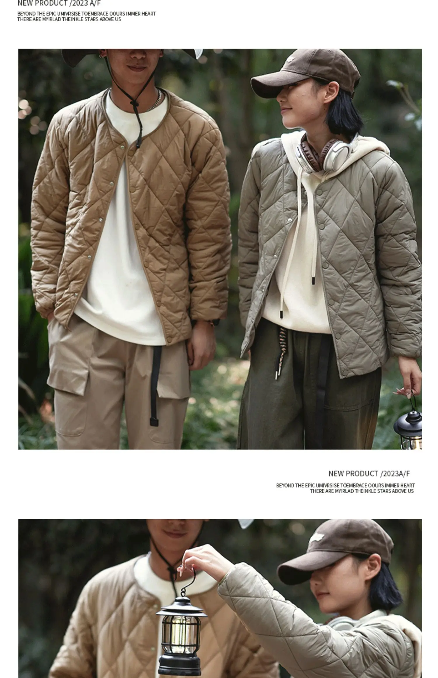 Dukeen Vintage Lingge Stitched Cotton Jacket for Men Winter Solid Color Thin Warm Collarless Windproof Coats Men's Clothing
