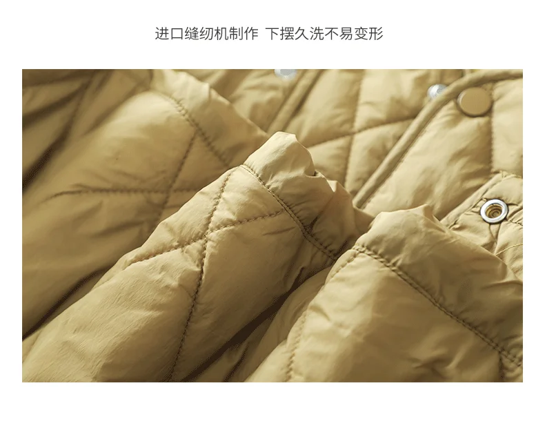 Dukeen Vintage Lingge Stitched Cotton Jacket for Men Winter Solid Color Thin Warm Collarless Windproof Coats Men's Clothing
