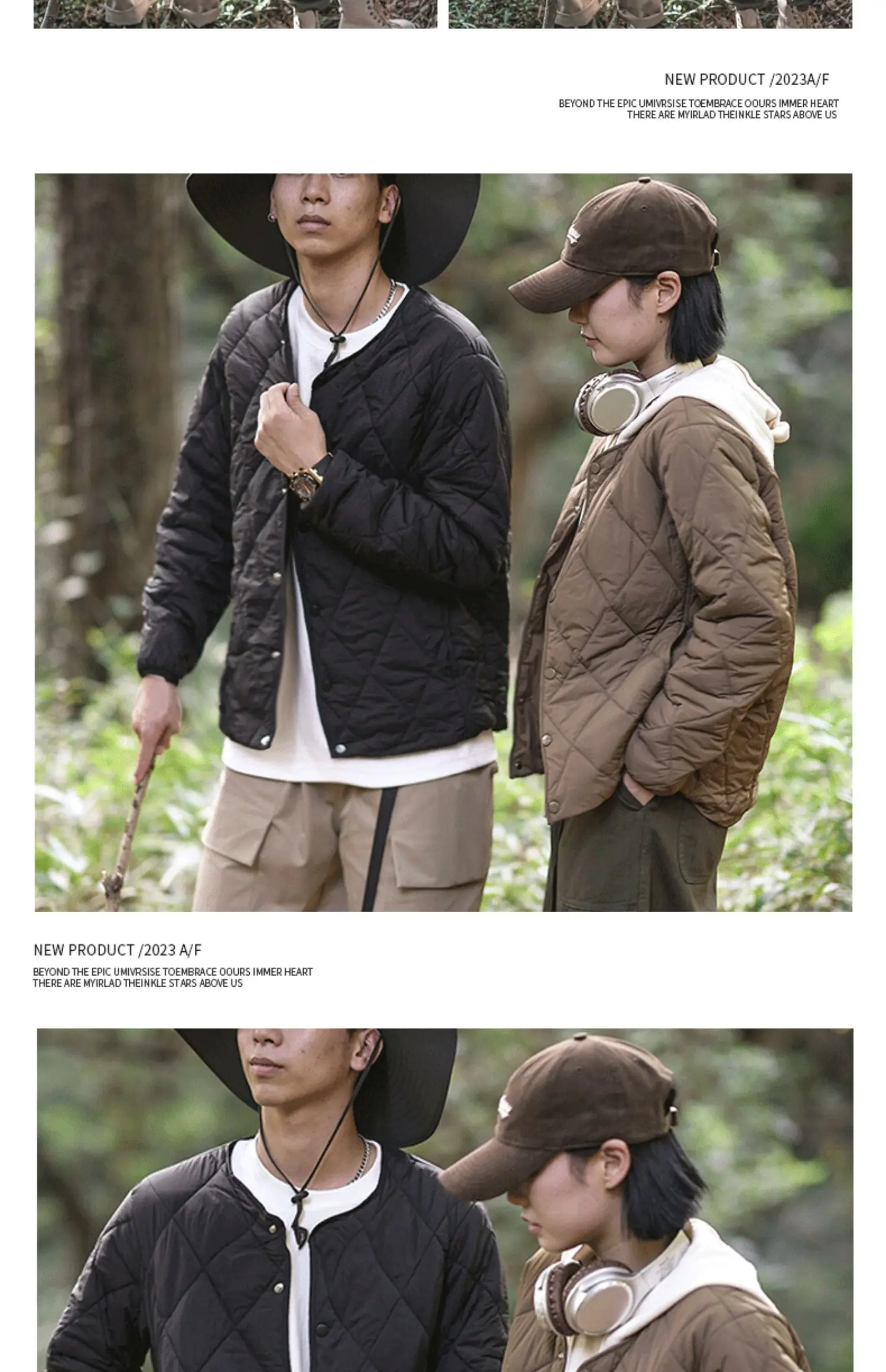 Dukeen Vintage Lingge Stitched Cotton Jacket for Men Winter Solid Color Thin Warm Collarless Windproof Coats Men's Clothing