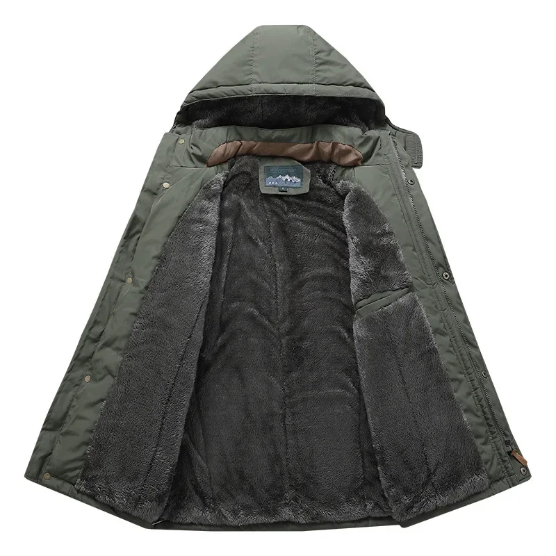 Winter Parkas Men's Classic Jackets 6XL Mens Windbreaker Fleece Thick Warm Fur Coats Male Retro Hooded Streetwear Overcoats