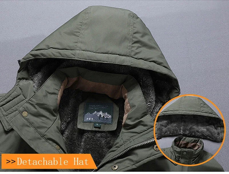 Winter Parkas Men's Classic Jackets 6XL Mens Windbreaker Fleece Thick Warm Fur Coats Male Retro Hooded Streetwear Overcoats