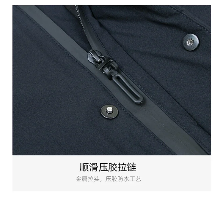 Hooded Men's Parker Coat Winter Warm Thick Zipper Coat Padded Overcoat Men's Long Plush Thickened Parkas 2 Pieces Winter Jacket