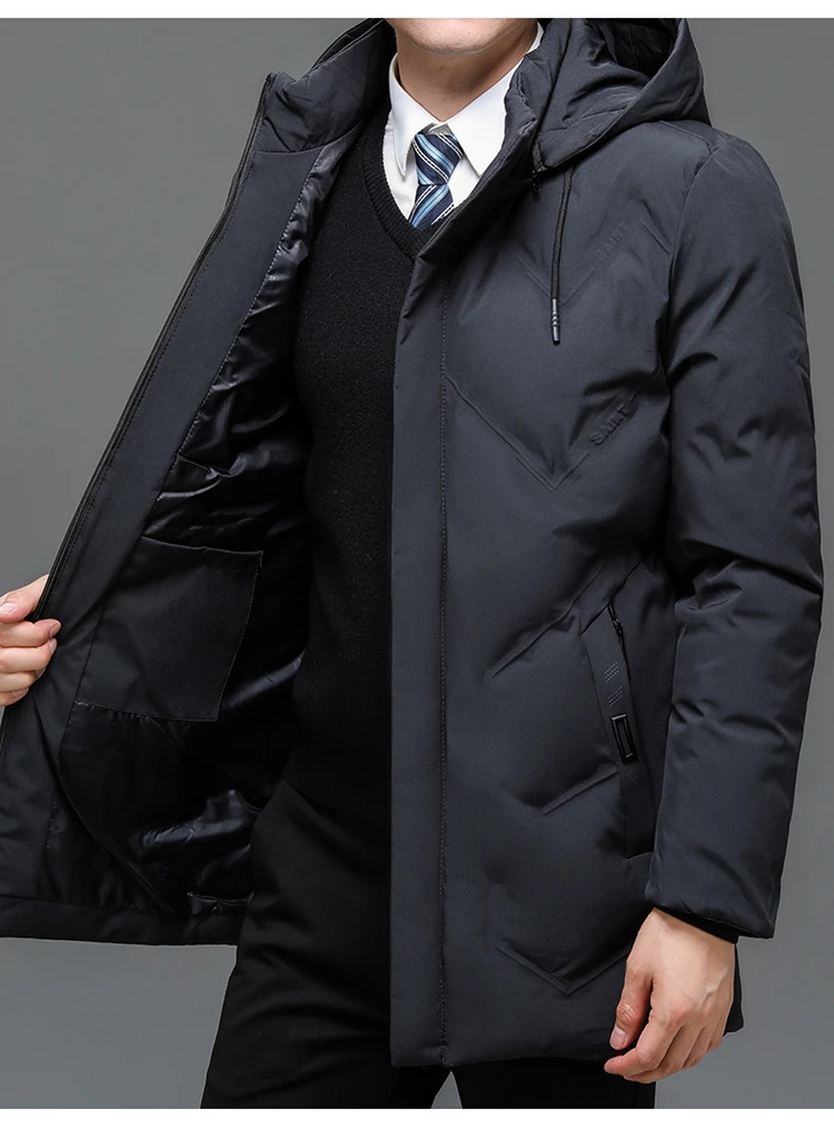 New Brand Hooded Casual Fashion Long Thicken Outwear Parkas Jacket Men Winter Windbreaker Coats Men Clothing High Quality parkas